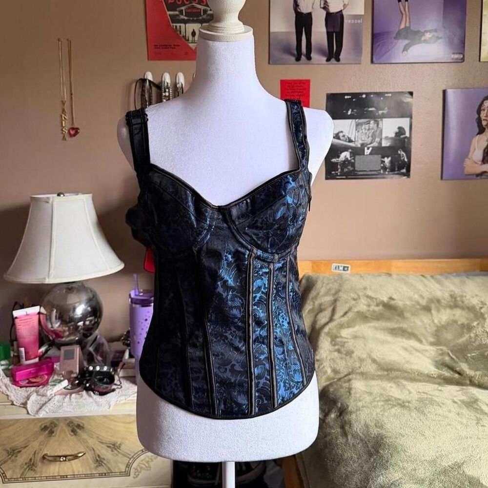 Lip-service women's black and blue Corset
